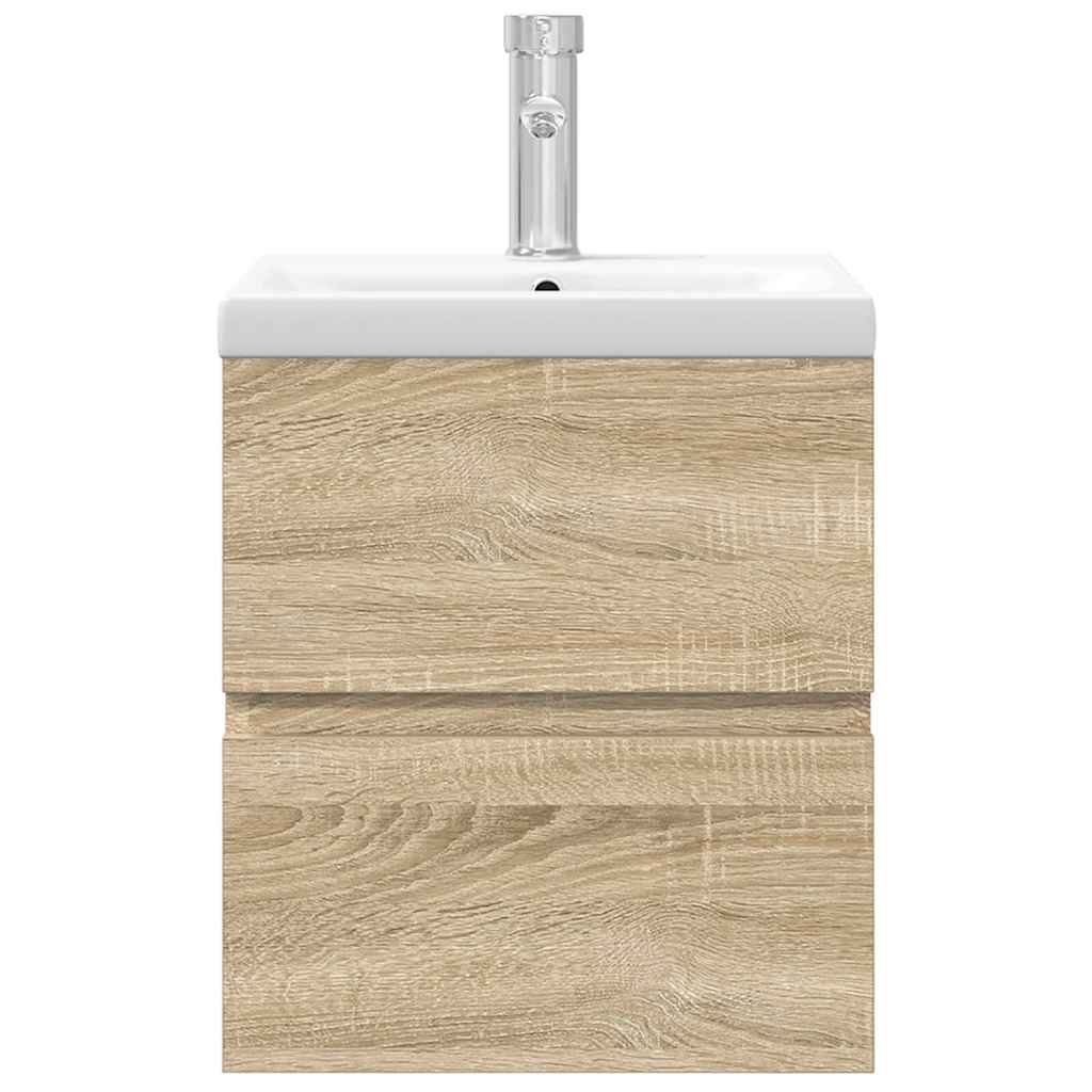 Set mobilier de baie, 2 piese, stejar sonoma, lemn prelucrat