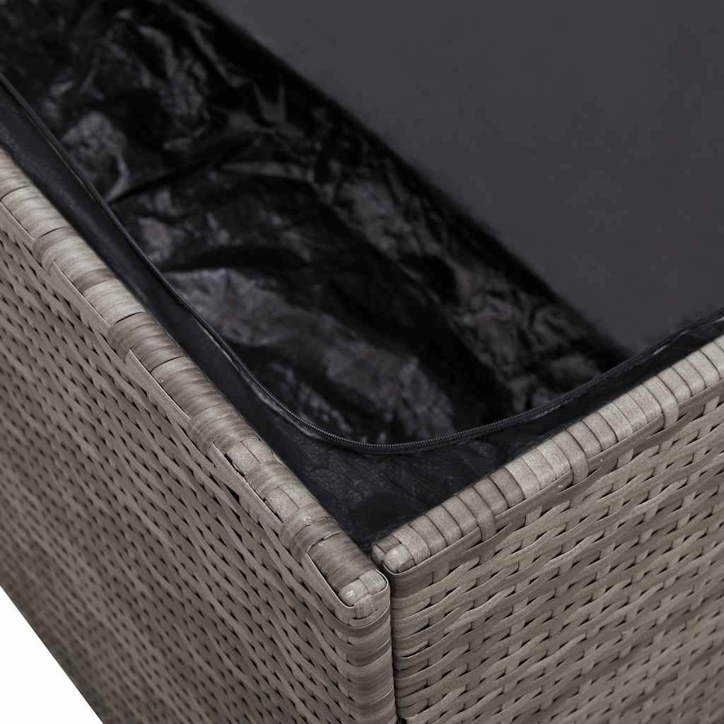 Cutie de depozitare de grădină gri 220x50x58 cm Poly Ratan