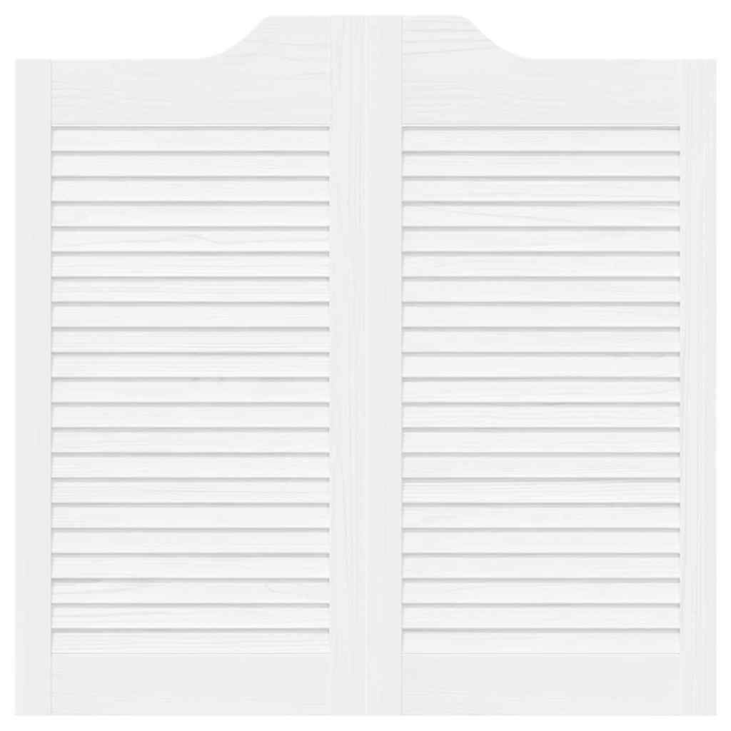 Uși batante cu jaluzele, 2 perechi, alb, 80x80 cm