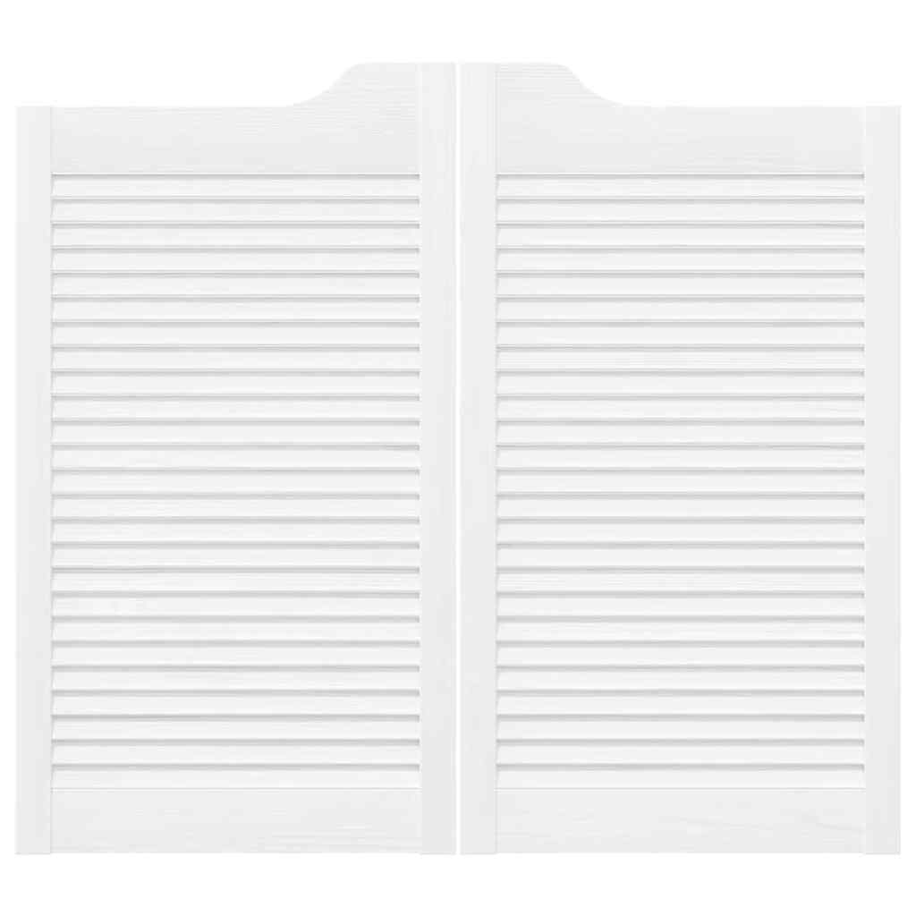 Uși batante cu jaluzele design 2 perechi alb 90x80 cm