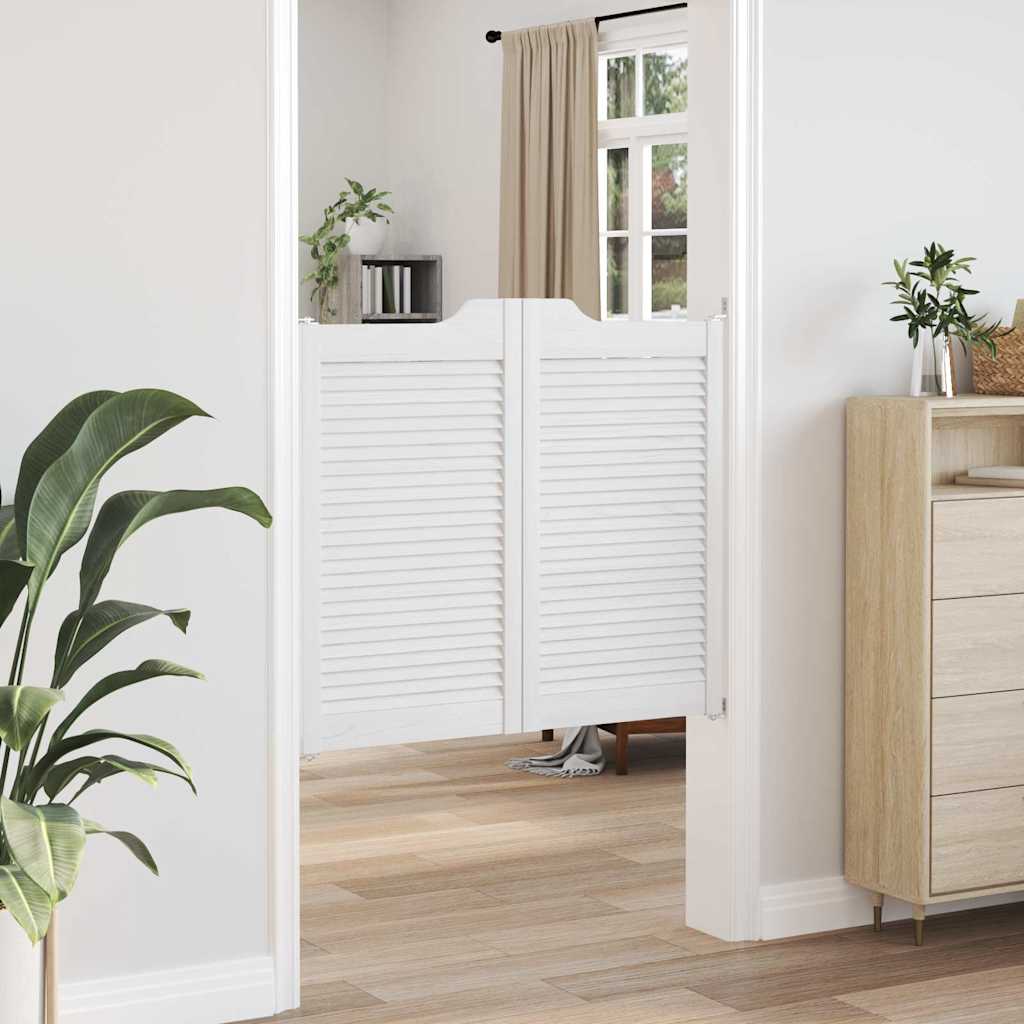 Uși batante cu jaluzele, 2 perechi, alb, 90x100 cm