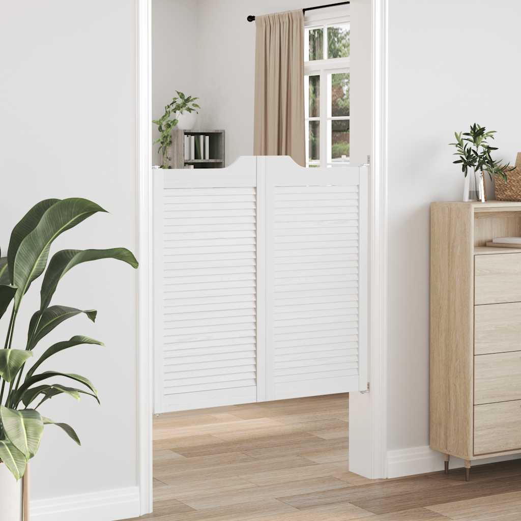 Uși batante cu jaluzele, 2 perechi, alb, 100x100 cm