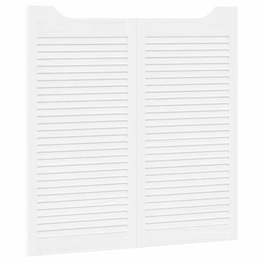 Uși batante cu jaluzele, 2 perechi, alb, 100x100 cm