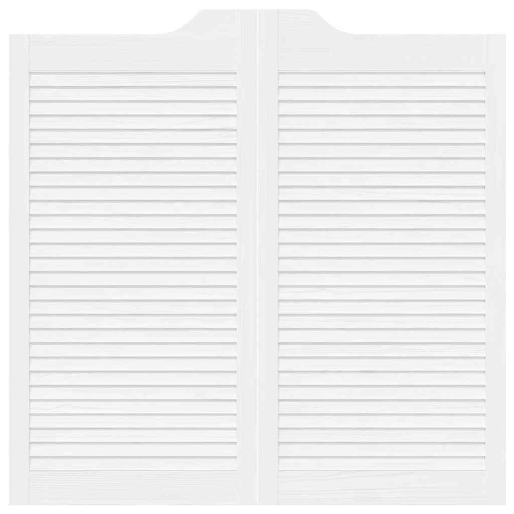 Uși batante cu jaluzele, 2 perechi, alb, 100x100 cm