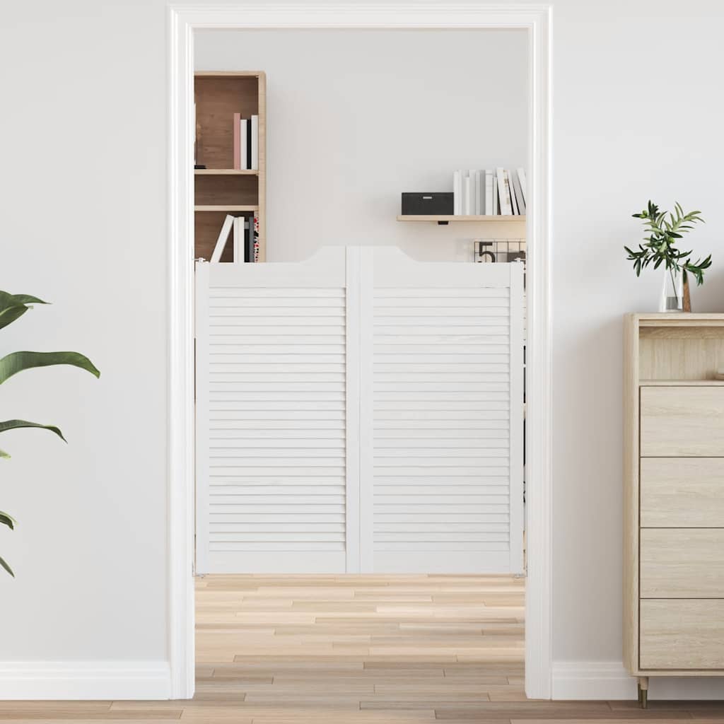 Uși batante cu jaluzele, 2 perechi, alb, 100x100 cm