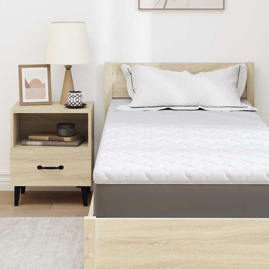 Topper din nucă de cocos Alb 80 x 200 x 5 cm Material jacquard