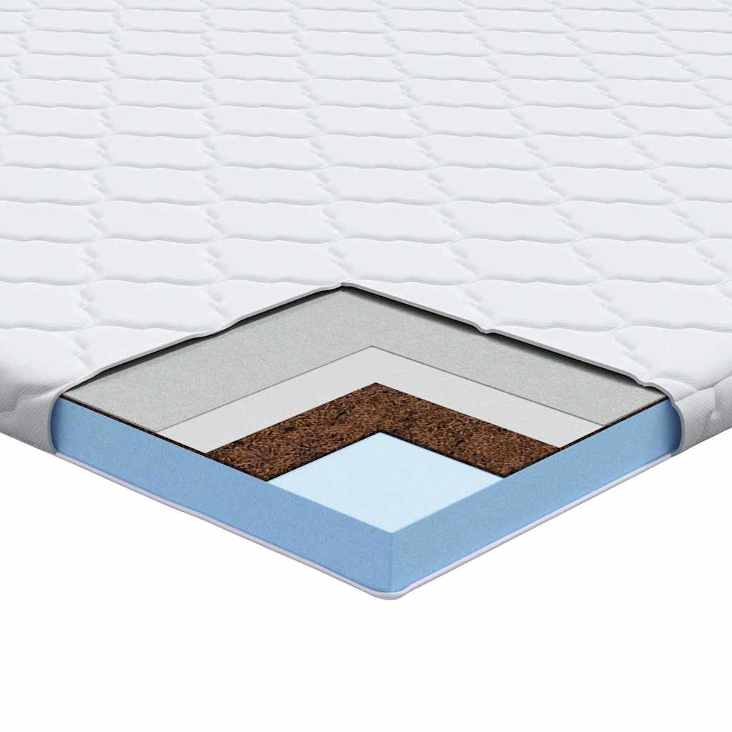 Topper din nucă de cocos Alb 140 x 190 x 5 cm Material jacquard