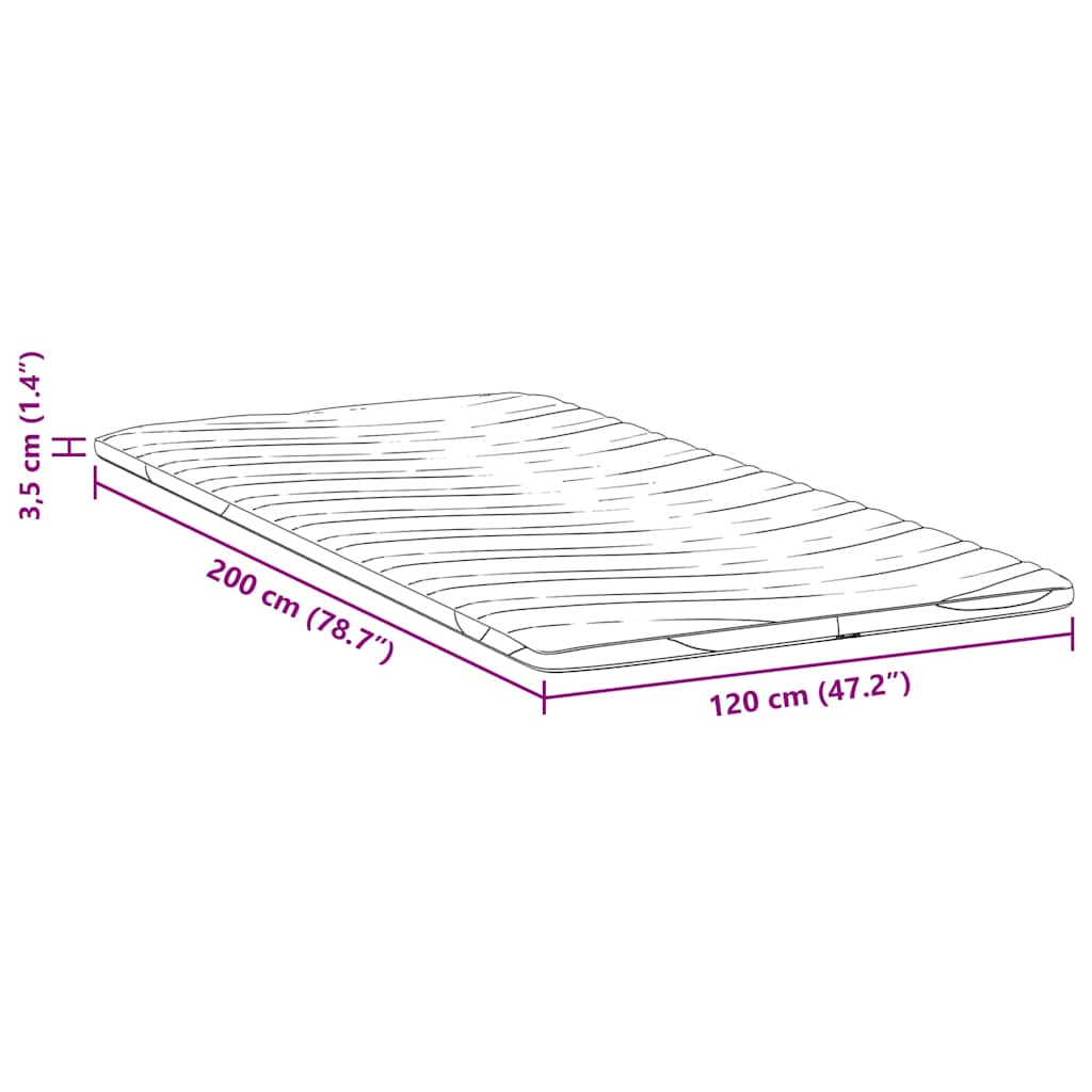 Suport pentru saltea Alb 120 x 200 x 3,5 cm Material din tricot