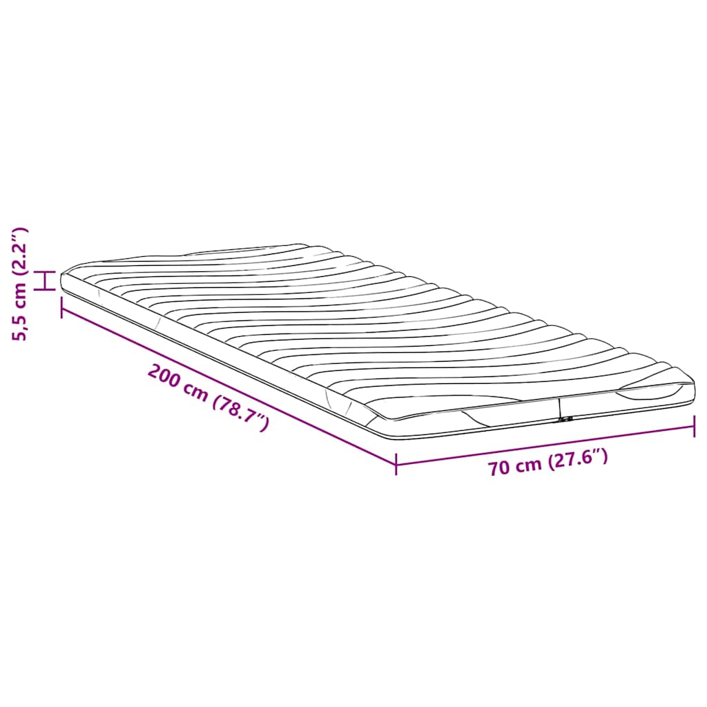 Suport pentru saltea Alb 140 x 200 x 5.5 cm Material din tricot