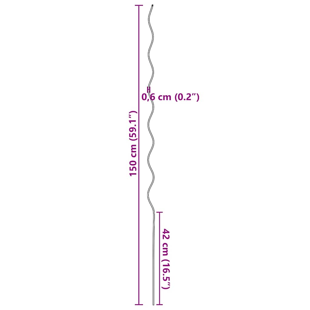 Sprijin pentru plante 50 pcs Argintiu 110 x 0.6 x 0.6 cm Oțel