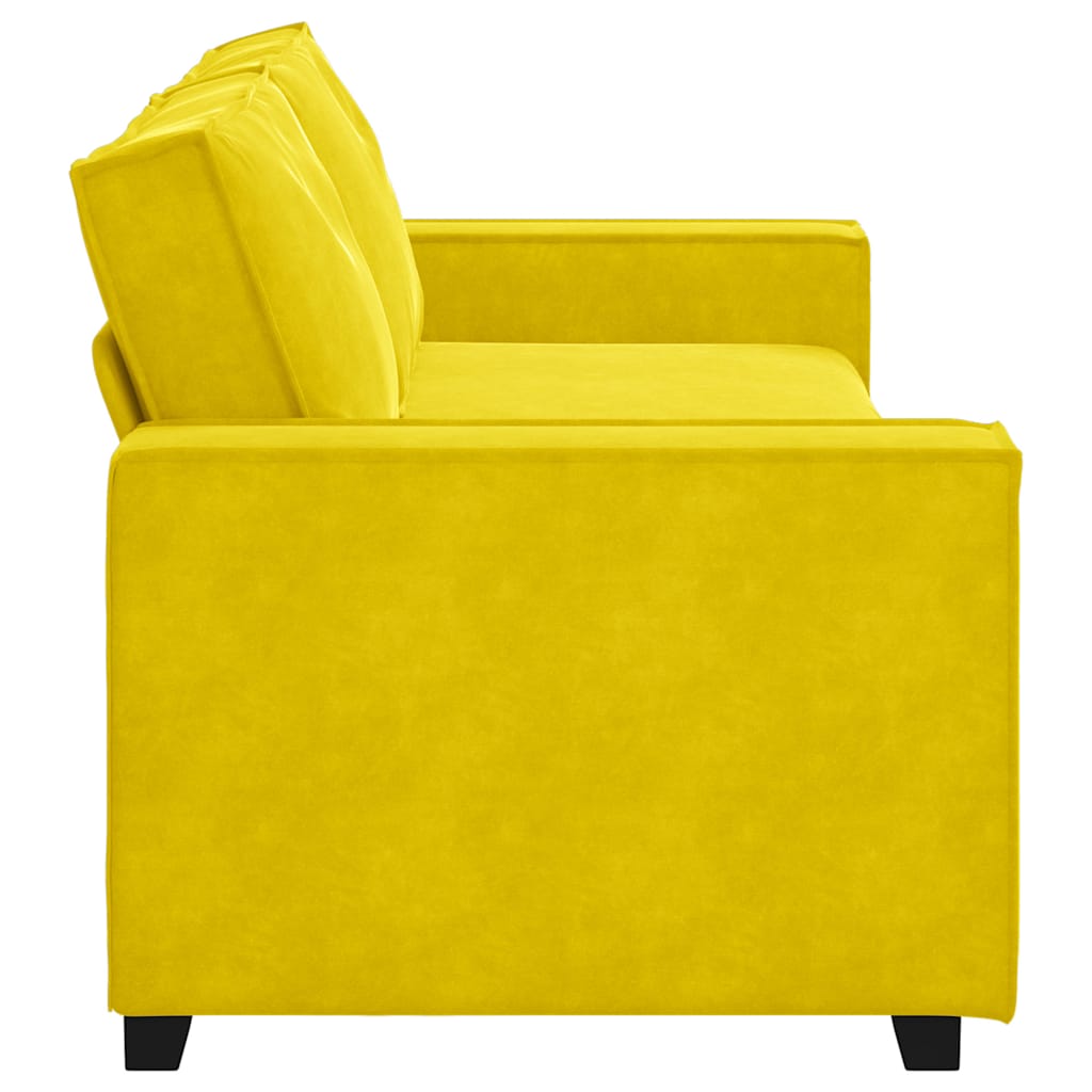 Canapea cu 3 locuri, galben, 180 cm, catifea