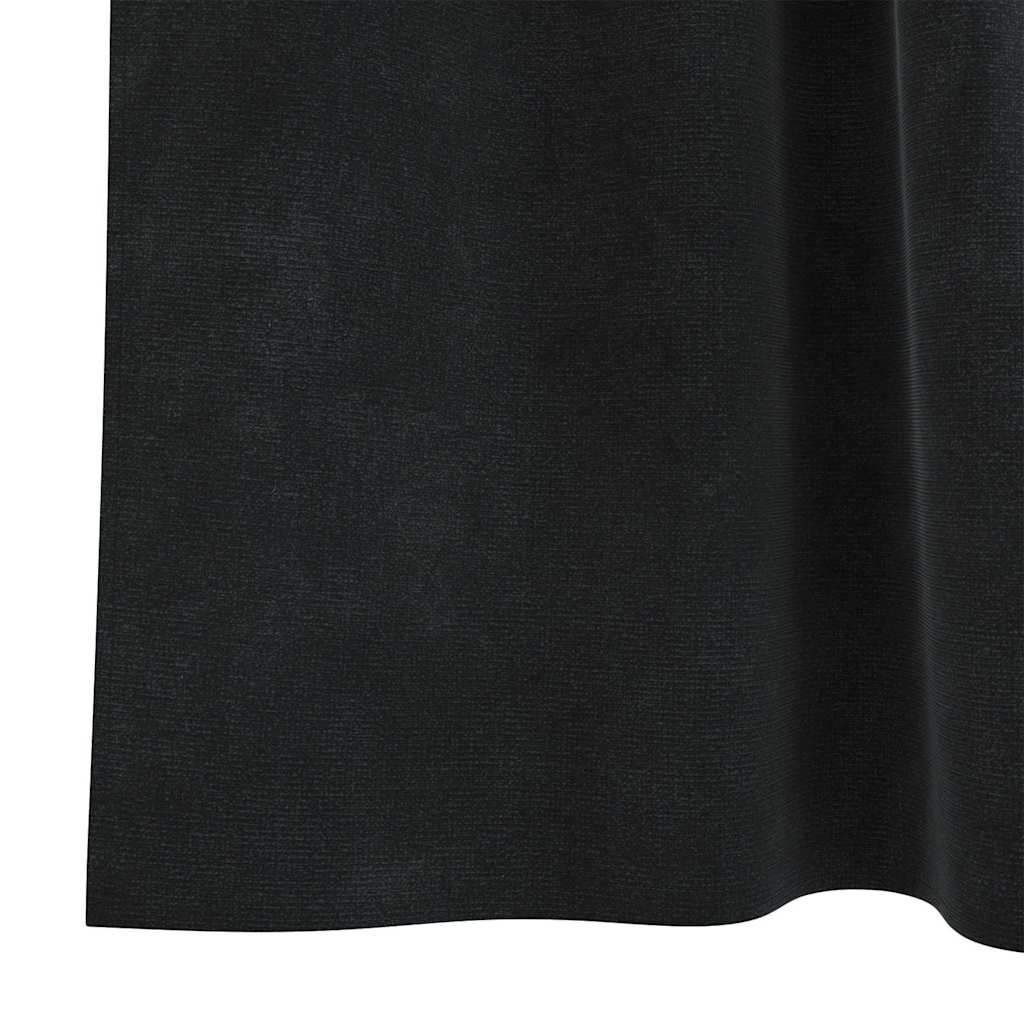 Perdele opace 2 pcs Negru 140 x 245 cm Catifea