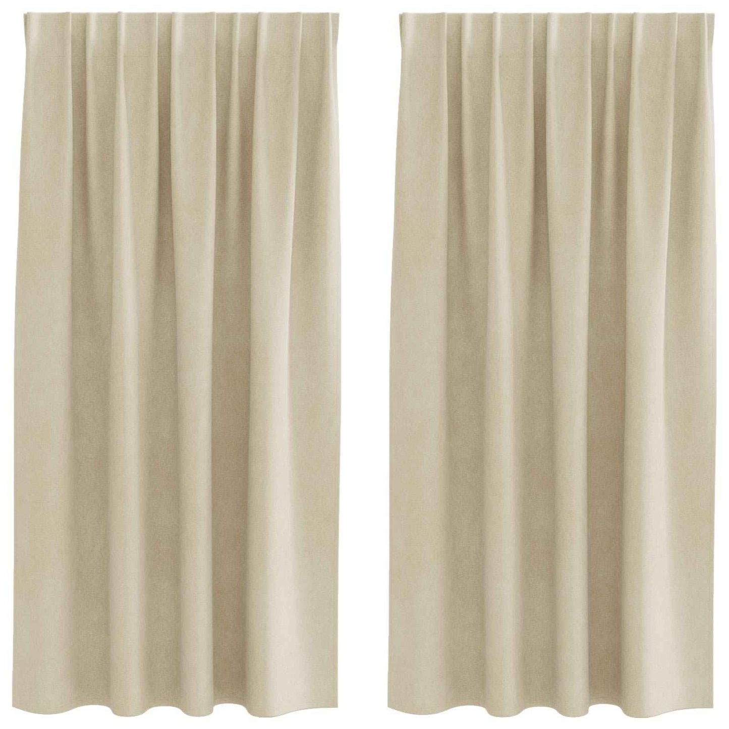 Perdele opace 2 pcs Crem 140 x 175 cm Catifea