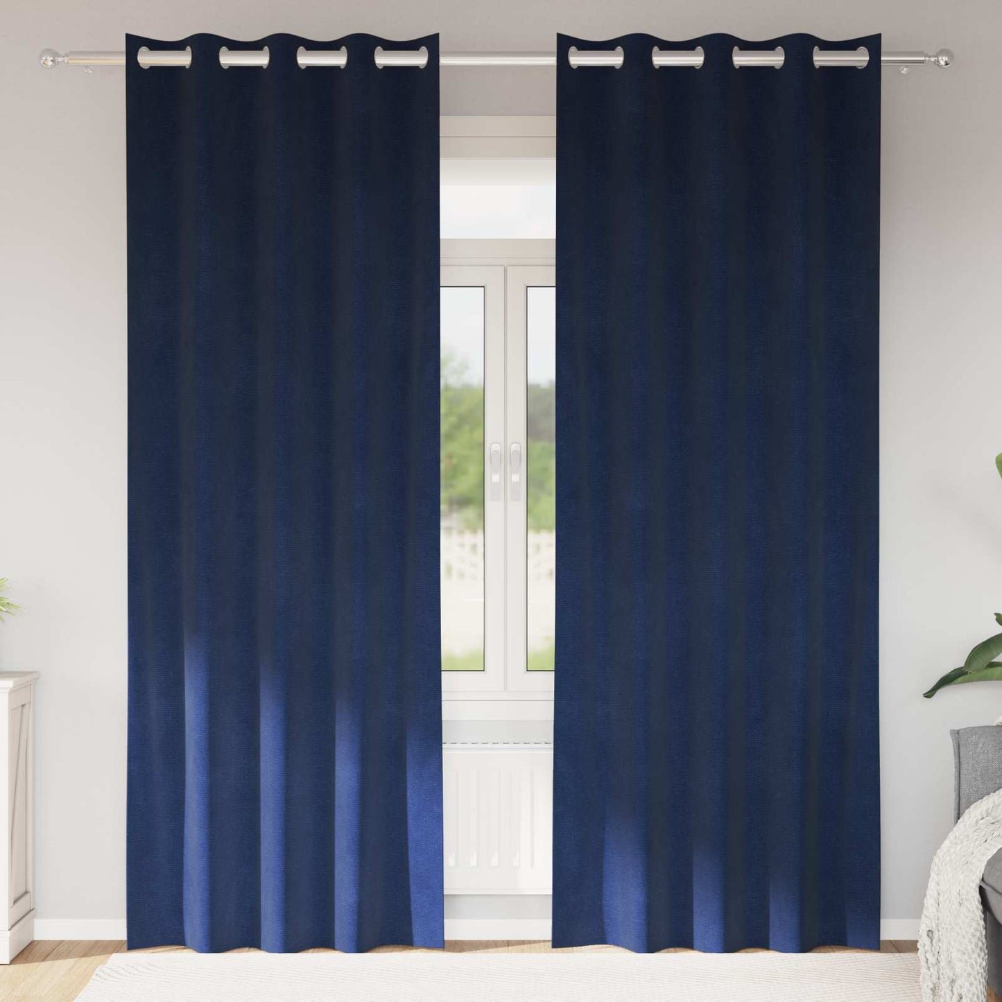 Perdele opace 2 pcs Albastru închis 140 x 225 cm Catifea