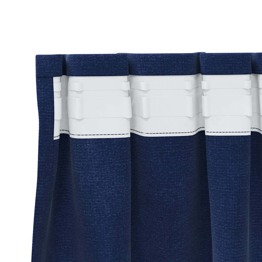 Perdele opace 2 pcs Albastru închis 140 x 245 cm Catifea