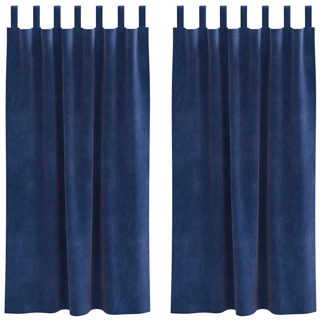 Perdele opace 2 pcs Albastru închis 140 x 175 cm Catifea
