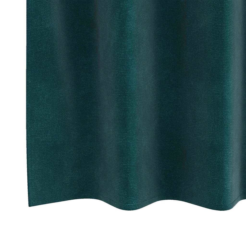 Perdele opace 2 pcs Verde închis 140 x 260 cm Catifea