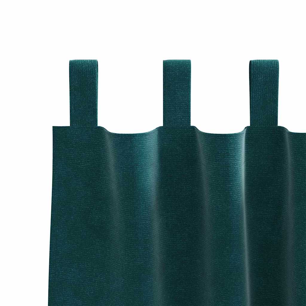 Perdele opace 2 pcs Verde închis 140 x 225 cm Catifea