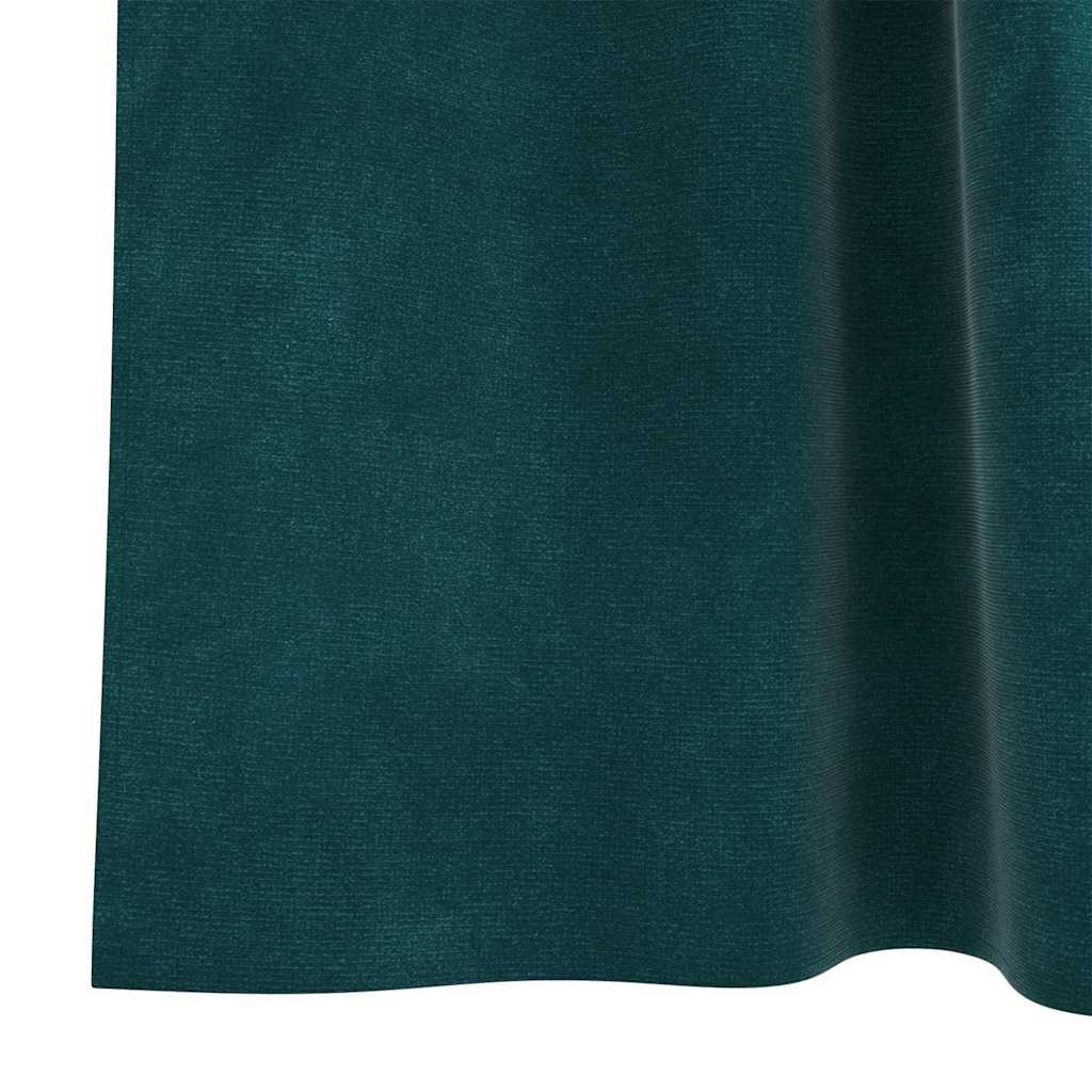 Perdele opace 2 pcs Verde închis 140 x 225 cm Catifea
