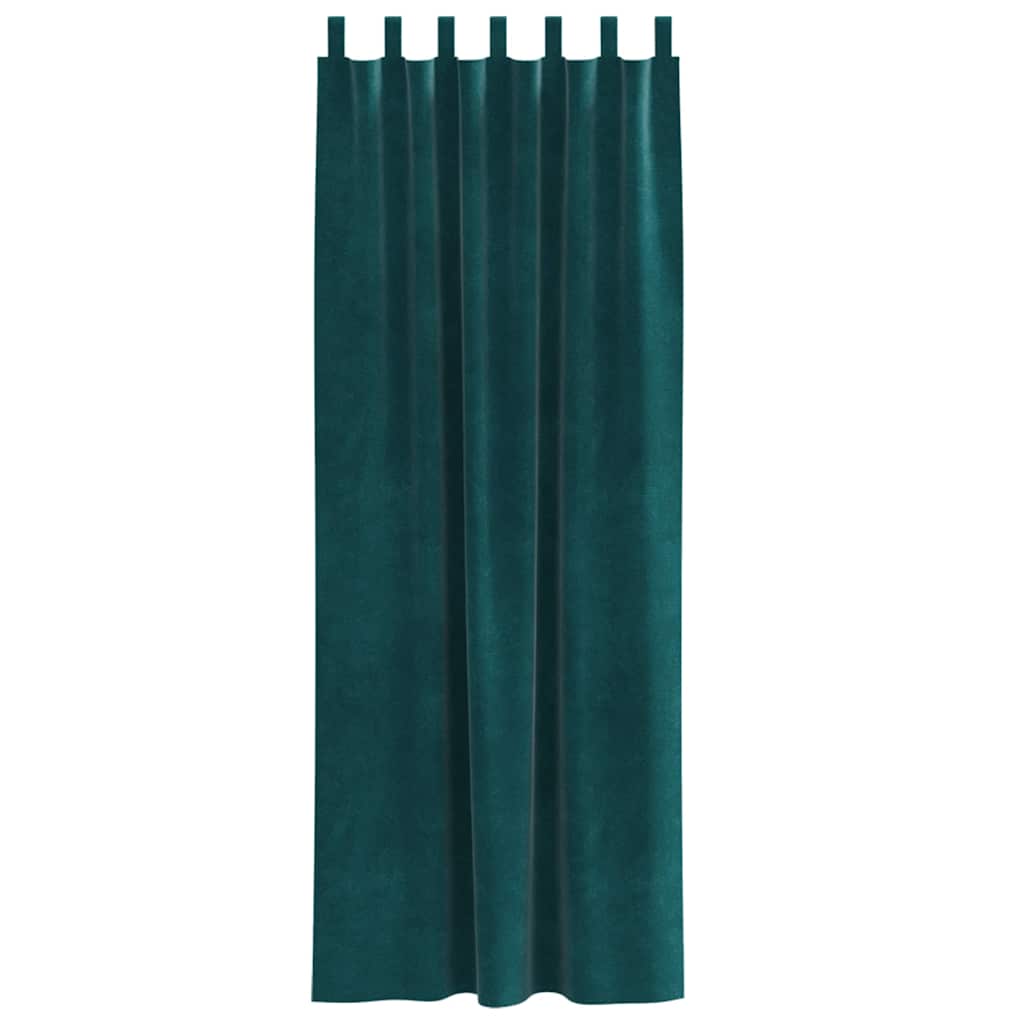 Perdele opace 2 pcs Verde închis 140 x 225 cm Catifea