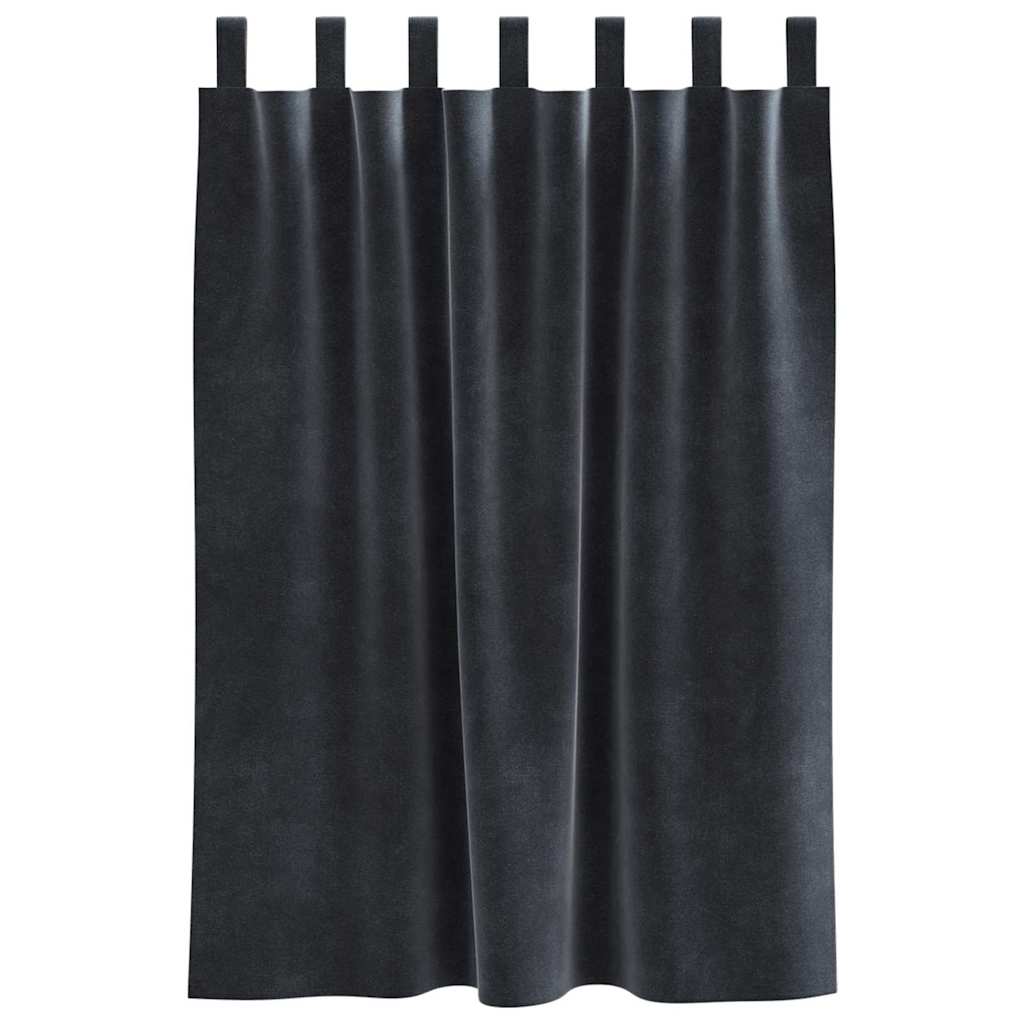 Perdele opace 2 pcs Gri închis 140 x 140 cm Catifea