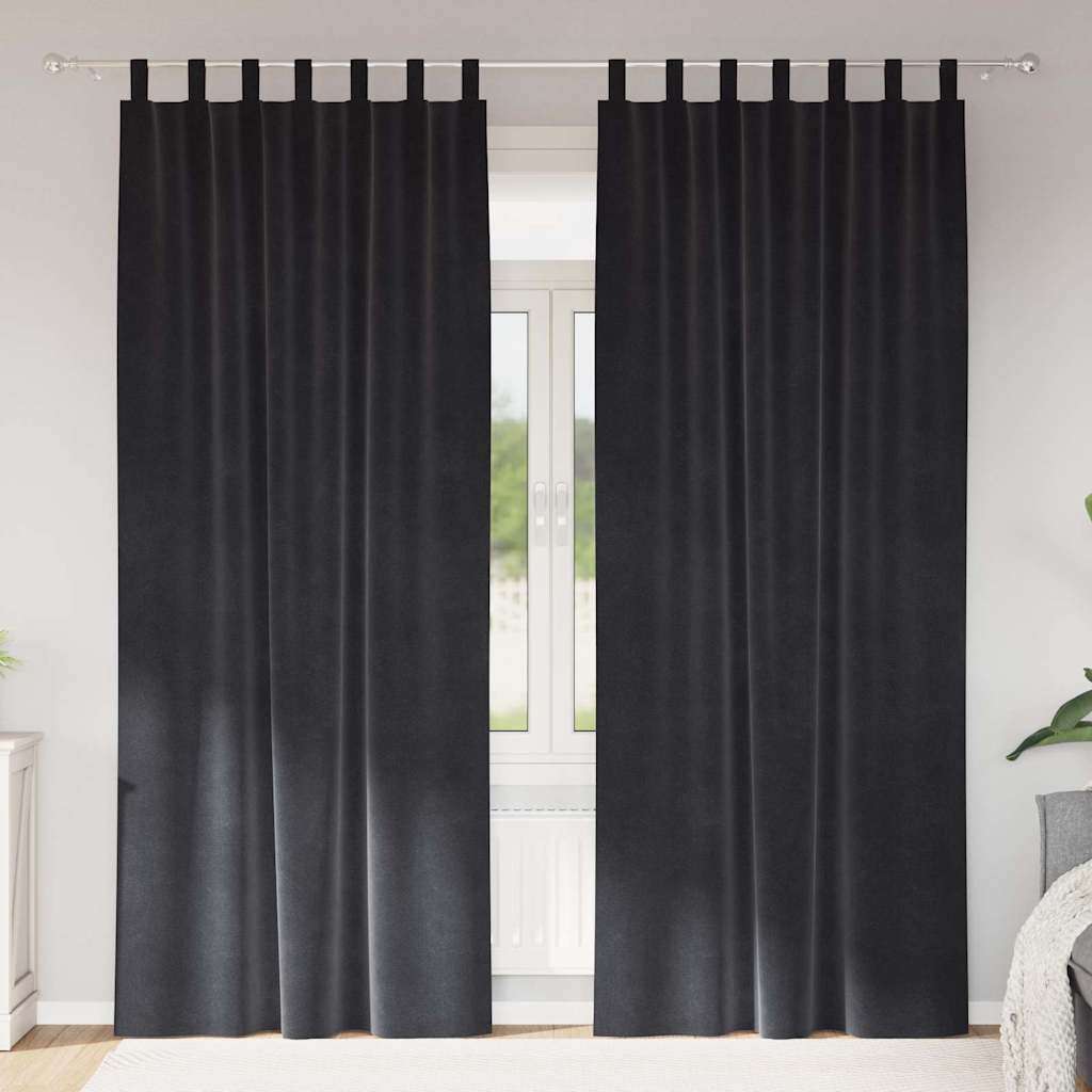 Perdele opace 2 pcs Gri închis 140 x 225 cm Catifea