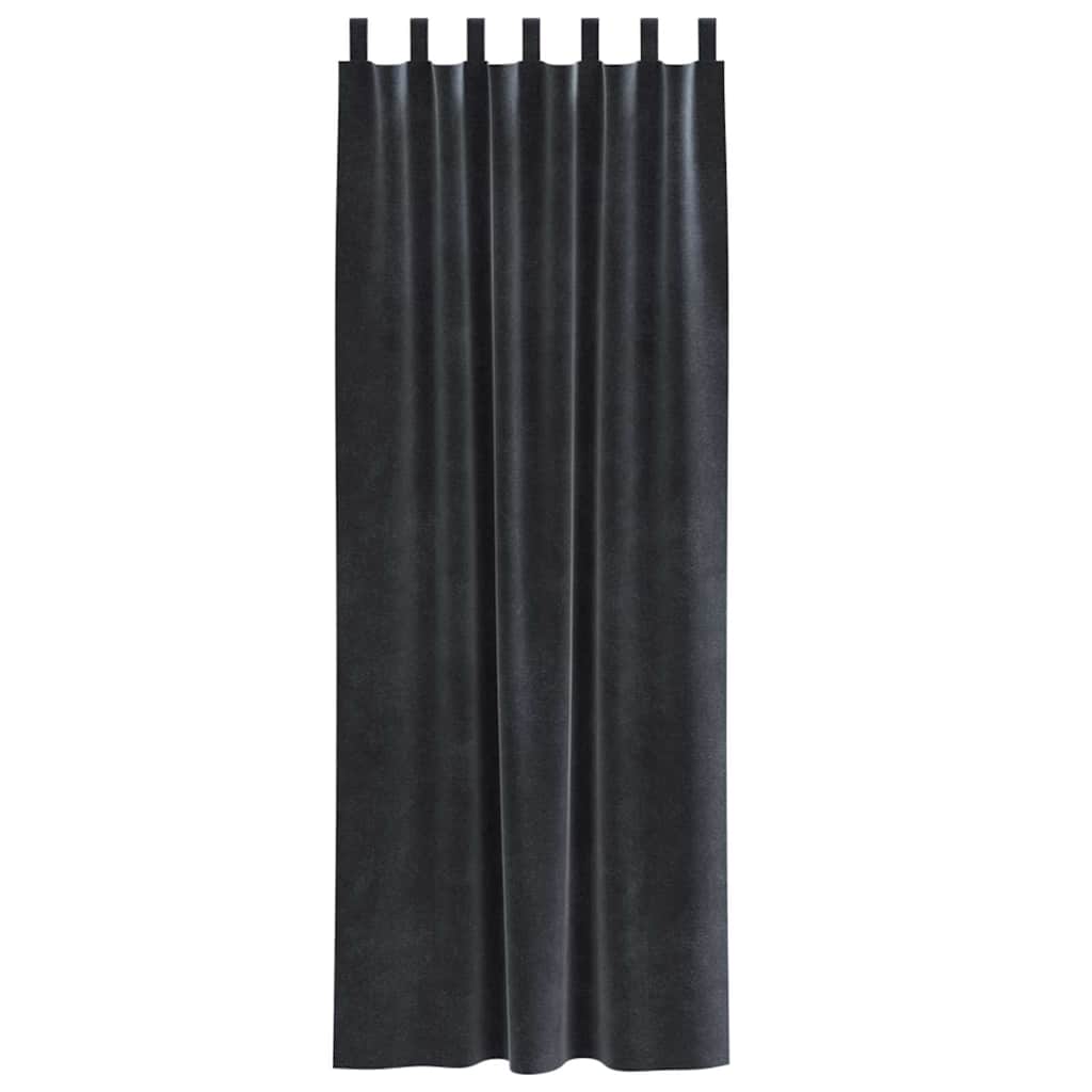 Perdele opace 2 pcs Gri închis 140 x 225 cm Catifea