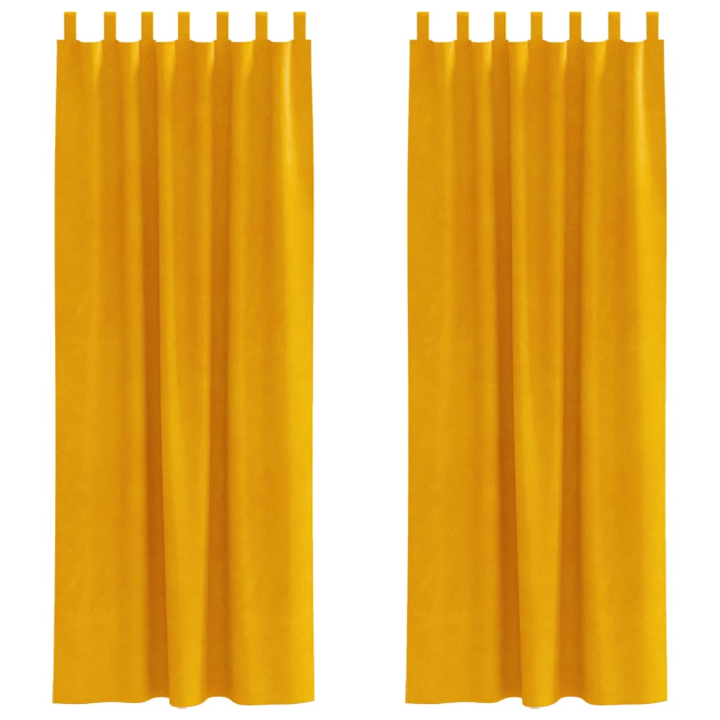 Perdele opace 2 pcs Galben muștar 140 x 260 cm Catifea