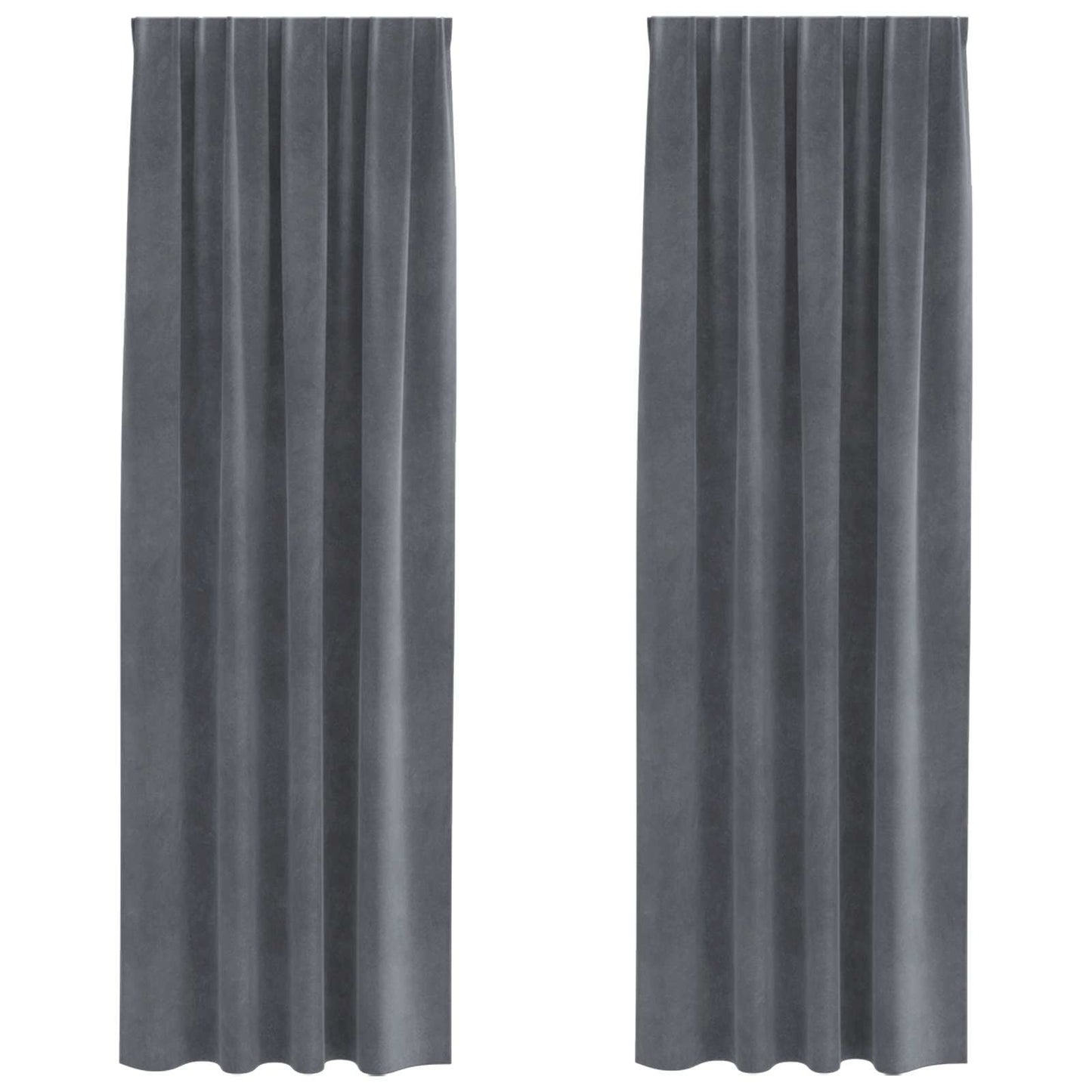 Perdele opace 2 pcs Gri deschis 140 x 225 cm Catifea