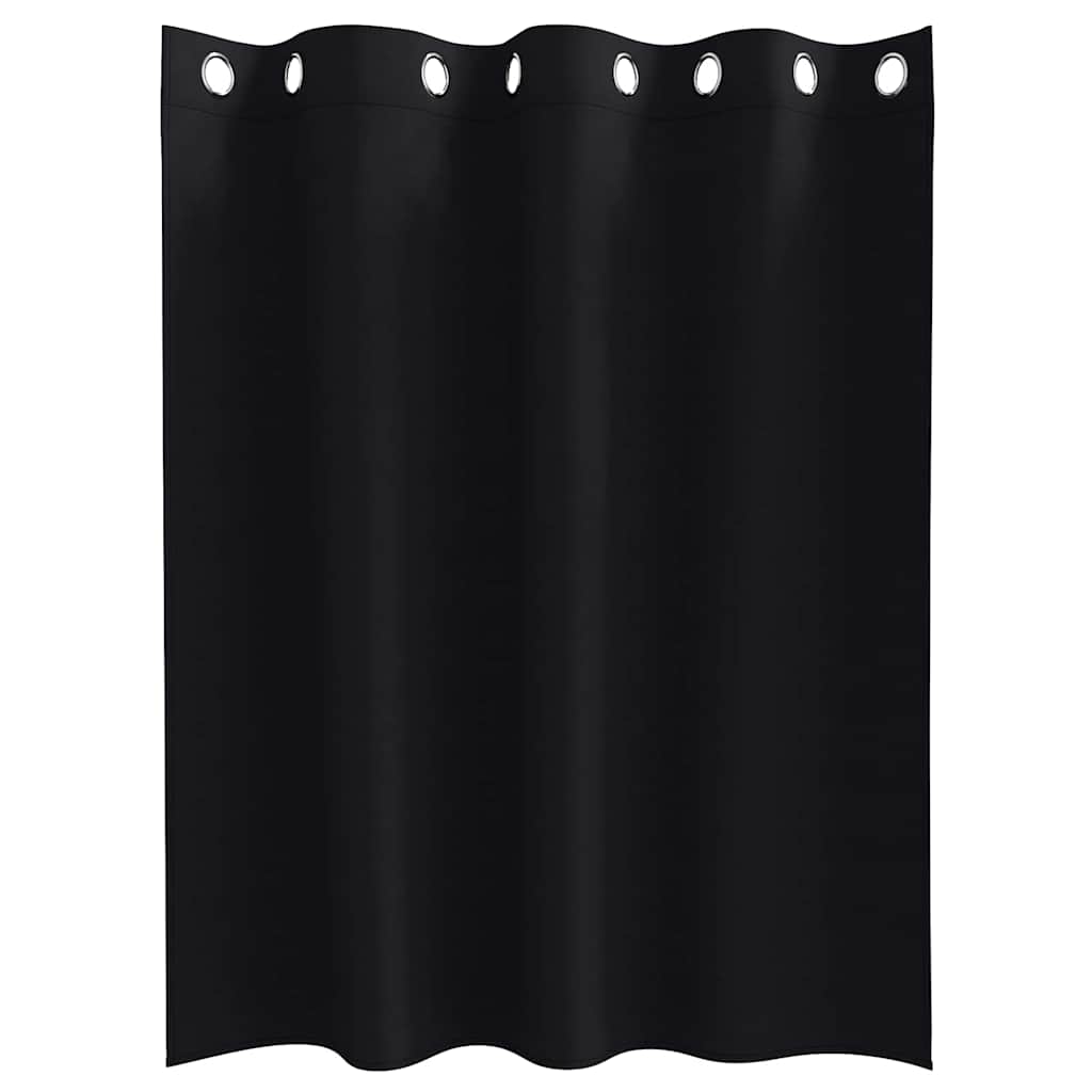 Perdele Opaque cu Inel 2 pcs Negru 140 x 140 cm Poliester