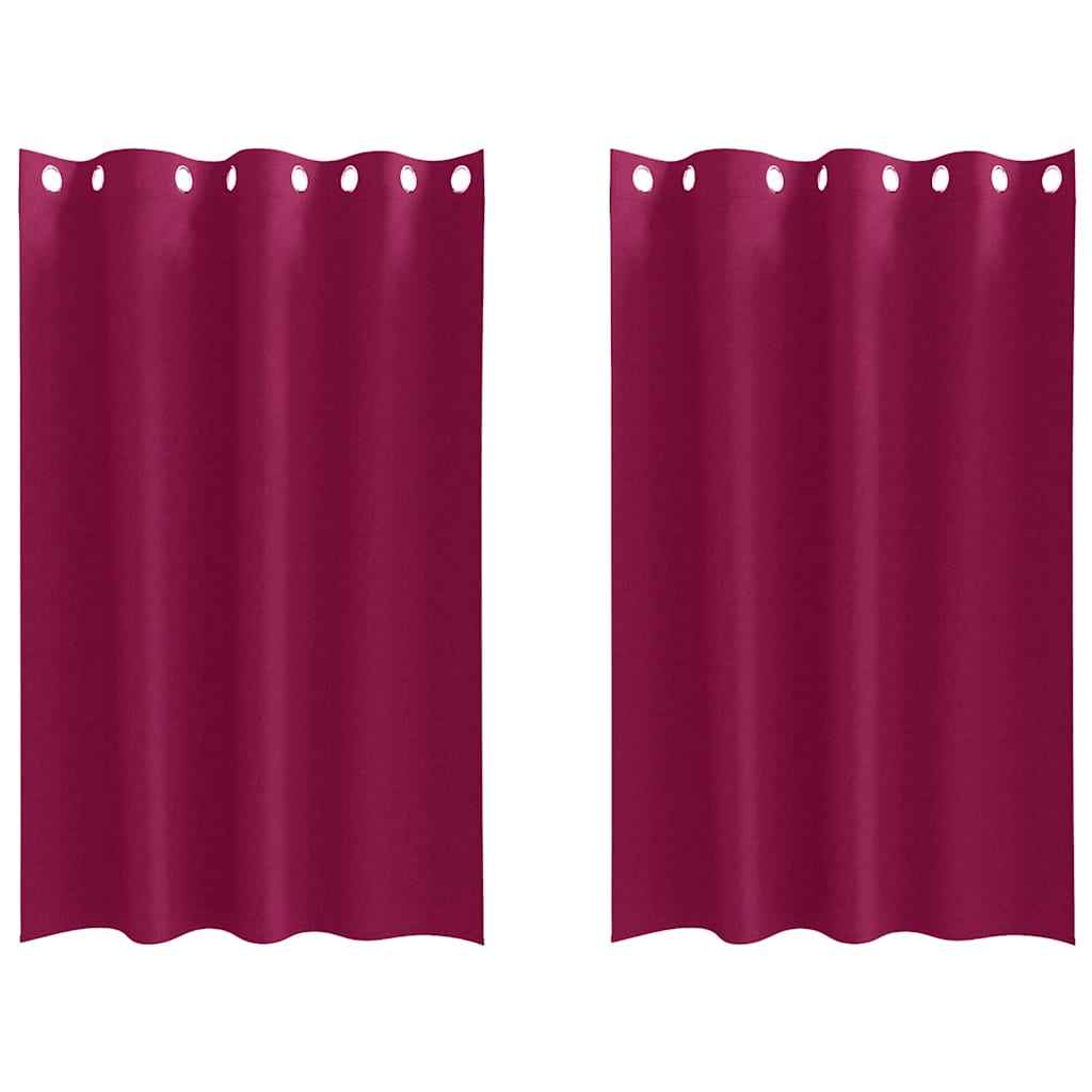 Perdele Opaque cu Inel 2 pcs Roșu Vin 175 x 140 cm Poliester