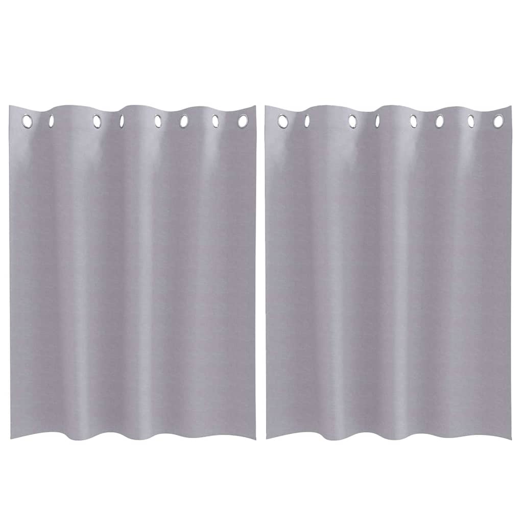 Perdele Opaque cu Inel 2 pcs Gri Metalic 140 x 140 cm Poliester