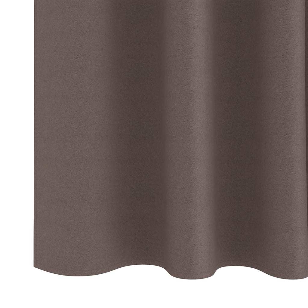 Perdele Opaque cu Inel 2 pcs Maro închis 260 x 140 cm Poliester