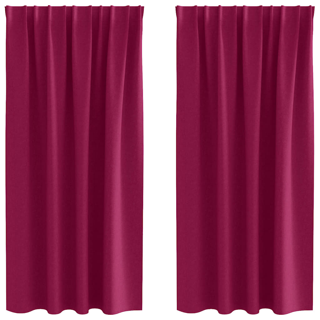 Perdele Opaque cu Inel 2 pcs Roșu Vin 175 x 140 cm Poliester