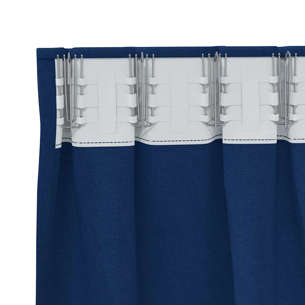 Perdele Opaque cu Inel 2 pcs Albastru închis 225 x 140 cm