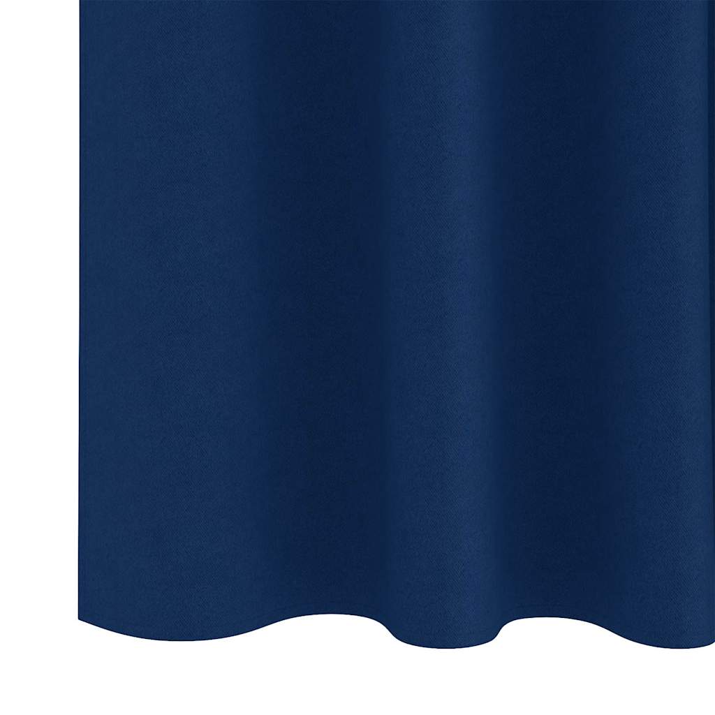 Perdele Opaque cu Inel 2 pcs Albastru închis 260 x 140 cm