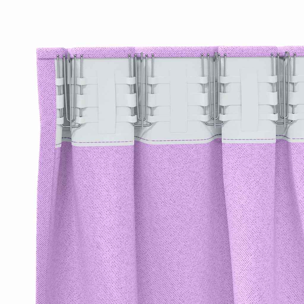 Perdele Opaque cu Inel 2 pcs Violet 260 x 140 cm Poliester
