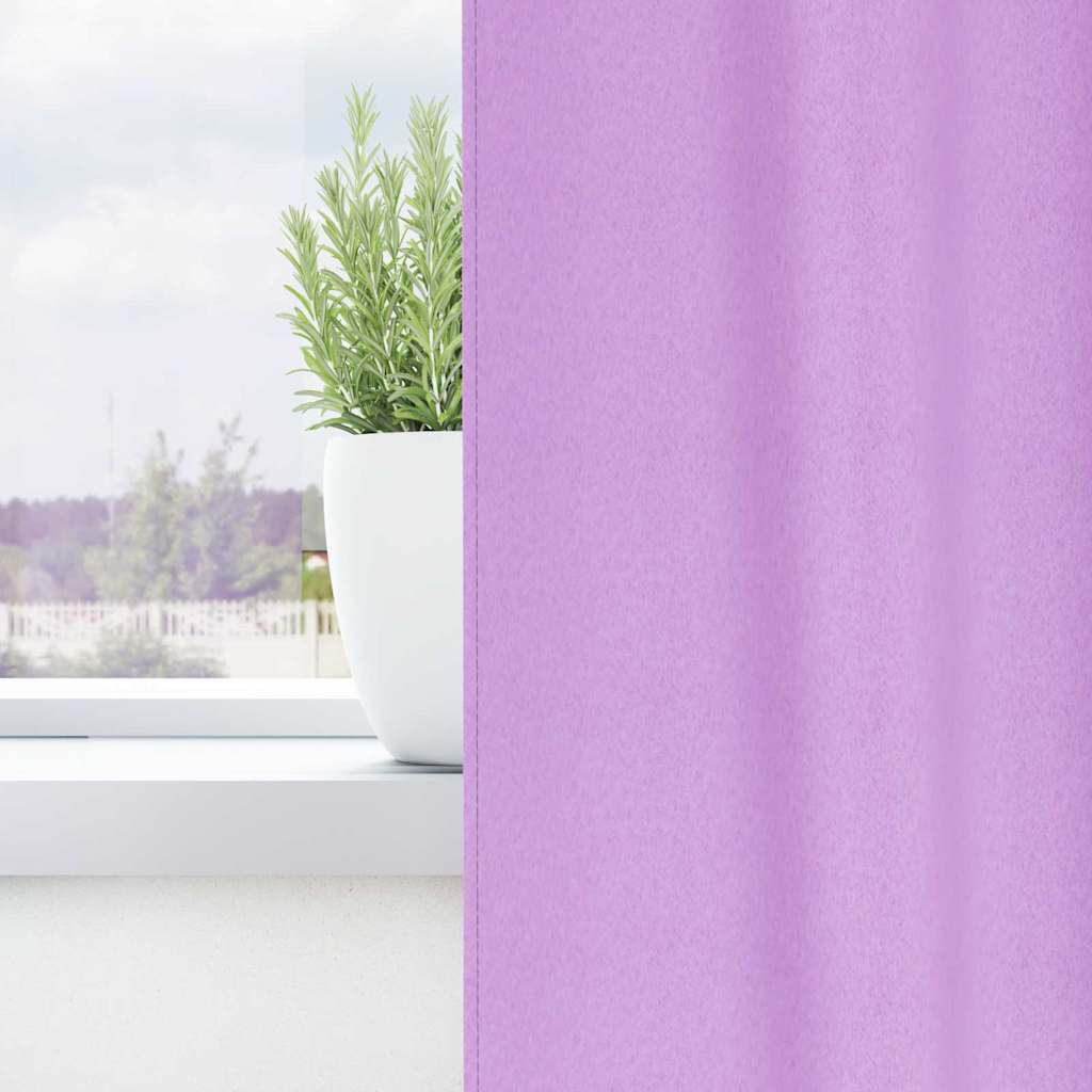 Perdele Opaque cu Inel 2 pcs Violet 260 x 140 cm Poliester