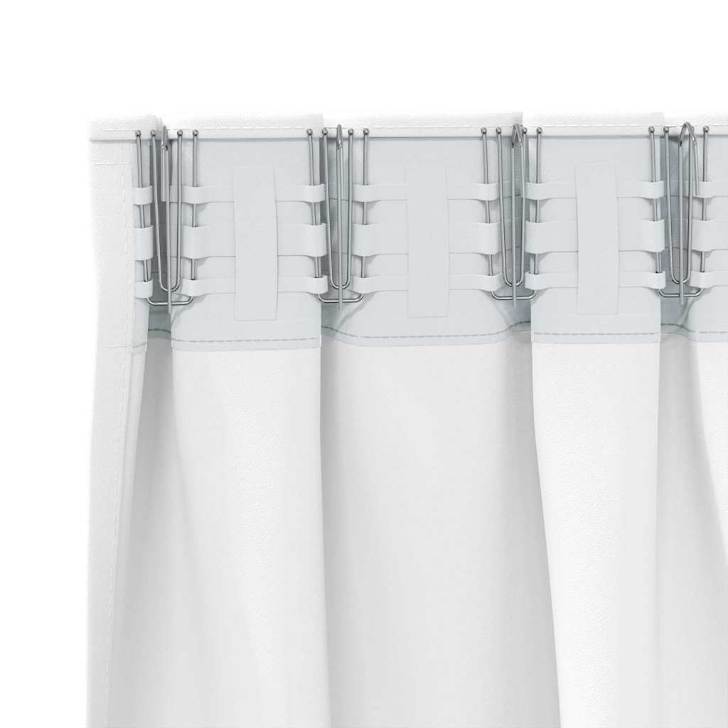 Perdele Opaque cu Inel 2 pcs Alb strălucitor 175 x 140 cm