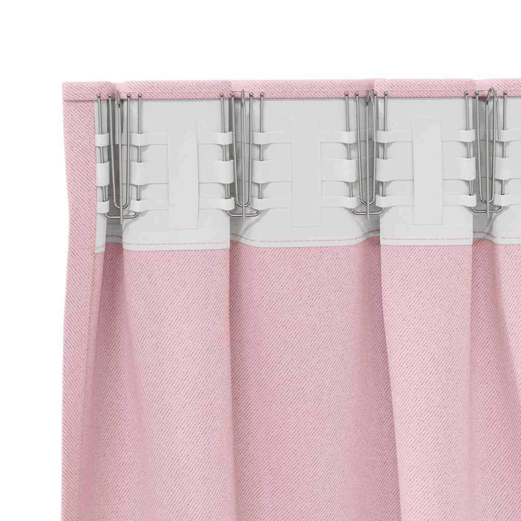 Perdele Opaque cu Inel 2 pcs Roz bebe 260 x 140 cm Poliester