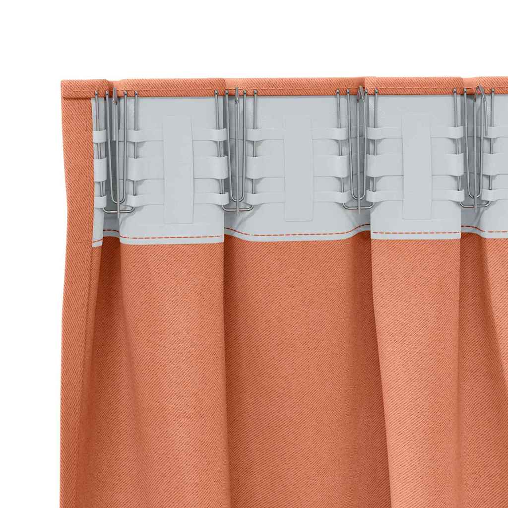 Perdele Opaque cu Inel 2 pcs Terracota 260 x 140 cm Poliester