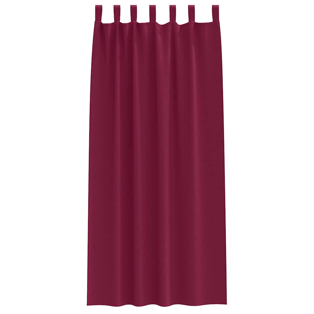 Perdele Opaque cu Inel 2 pcs Roșu Vin 225 x 140 cm Poliester