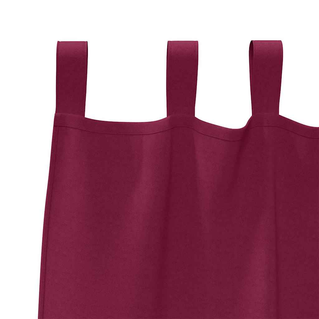 Perdele Opaque cu Inel 2 pcs Roșu Vin 245 x 140 cm Poliester