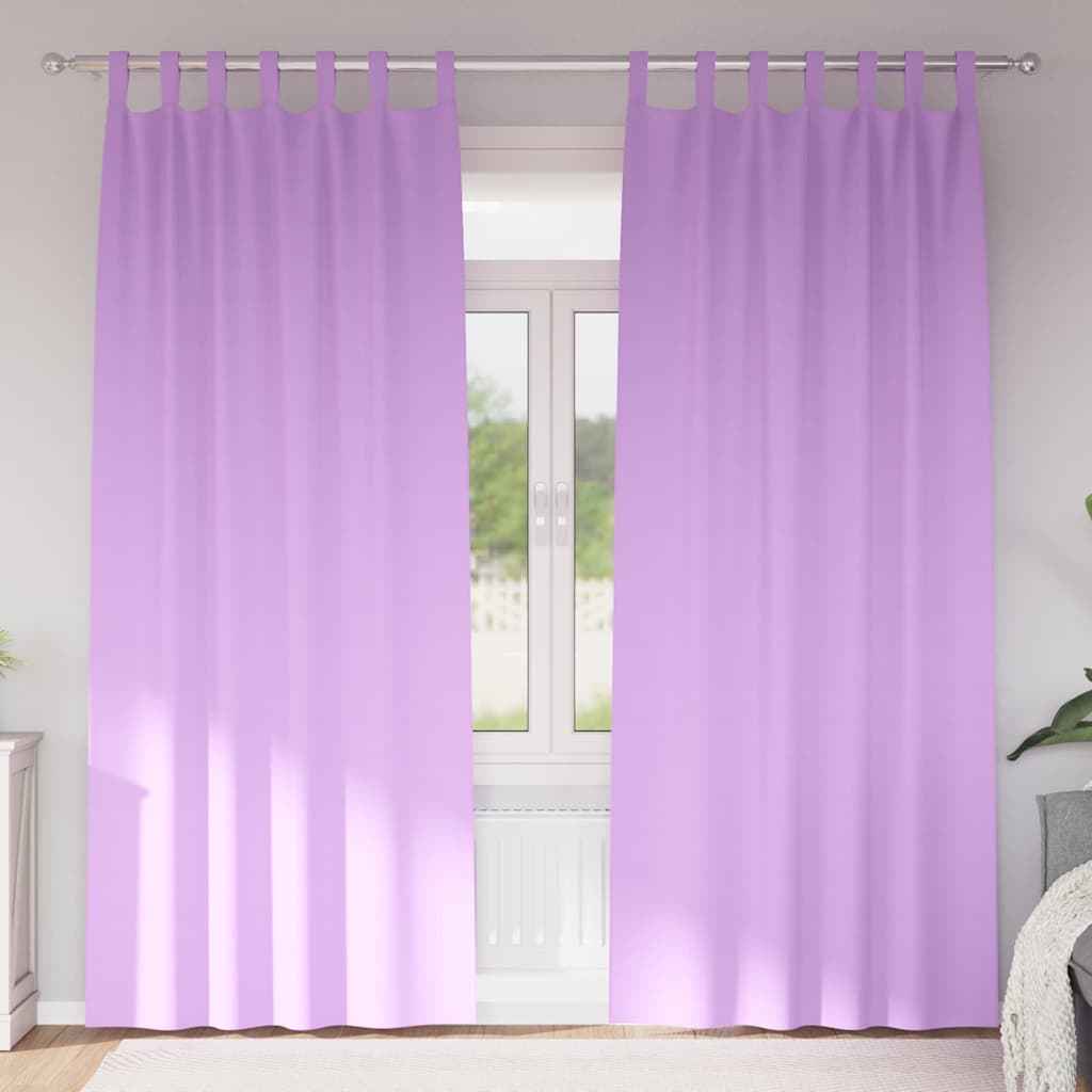Perdele Opaque cu Inel 2 pcs Violet 245 x 140 cm Poliester