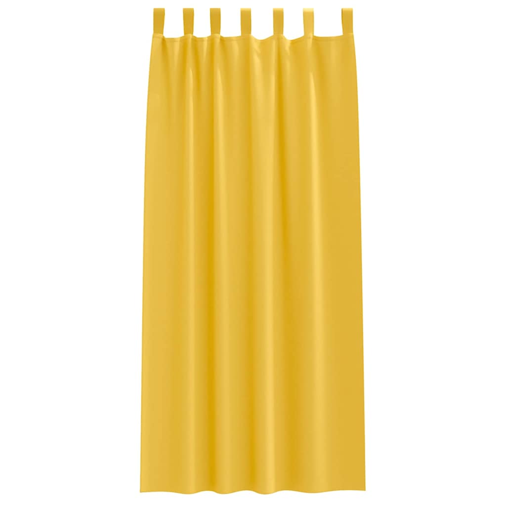 Perdele Opaque cu Inel 2 pcs Galben muștar 260 x 140 cm