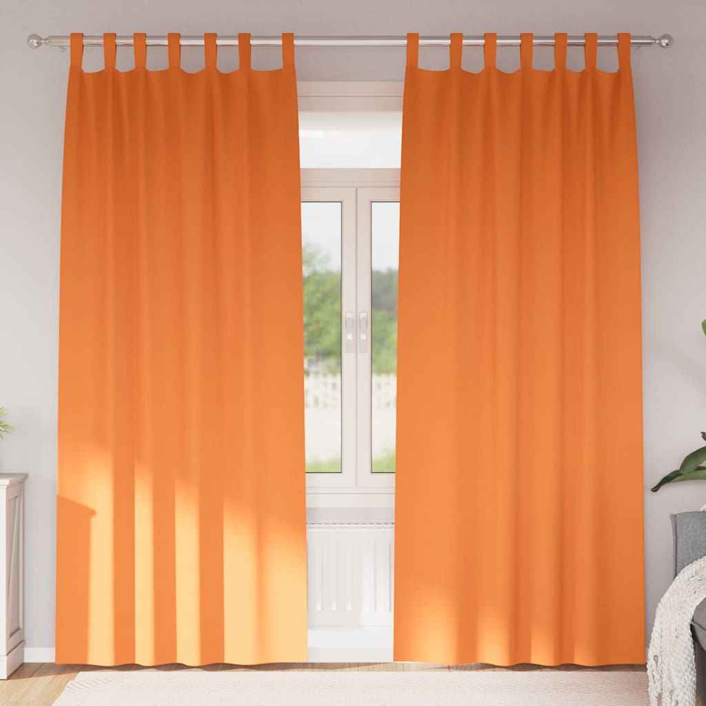 Perdele Opaque cu Inel 2 pcs Portocalie Aprinsă 225 x 140 cm