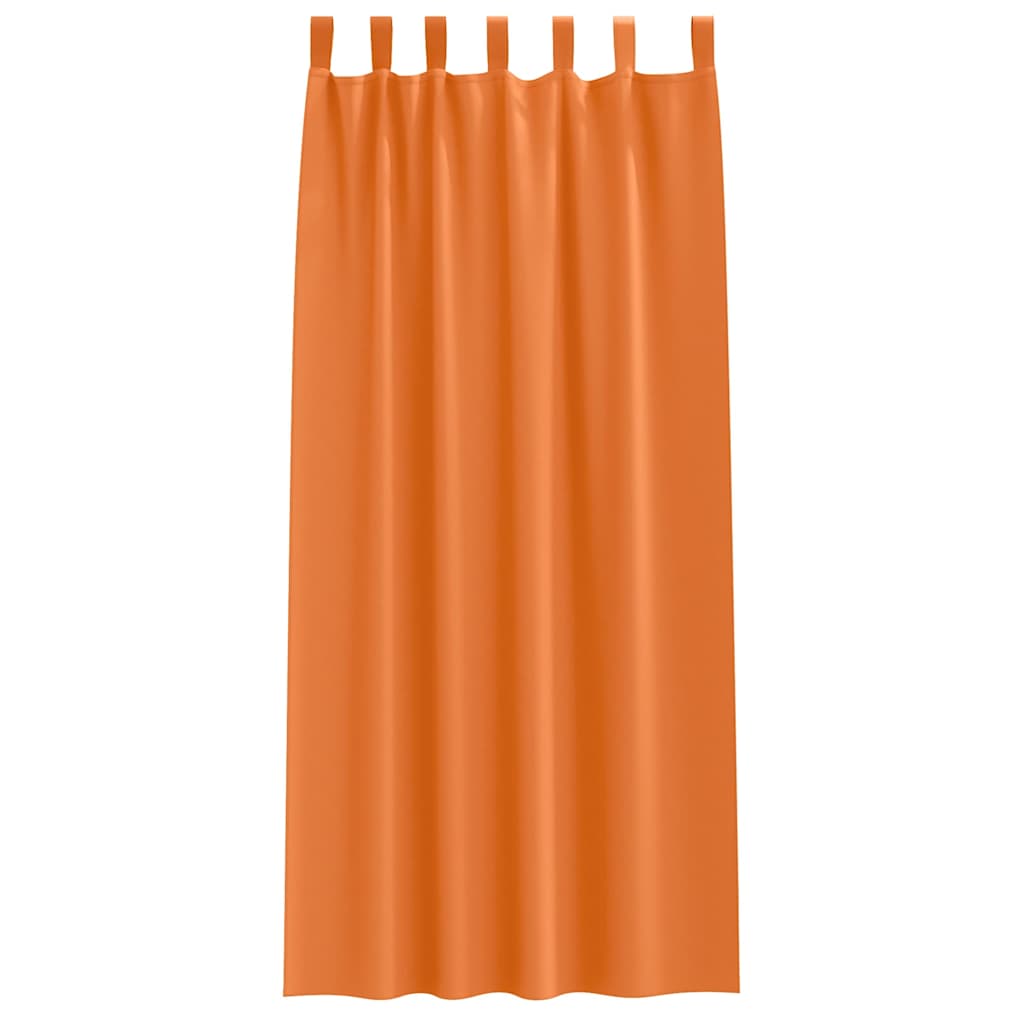 Perdele Opaque cu Inel 2 pcs Portocalie Aprinsă 225 x 140 cm