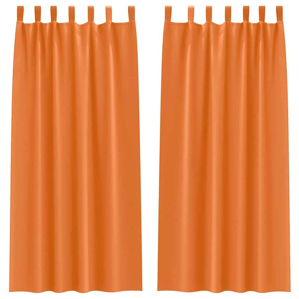 Perdele Opaque cu Inel 2 pcs Portocalie Aprinsă 260 x 140 cm