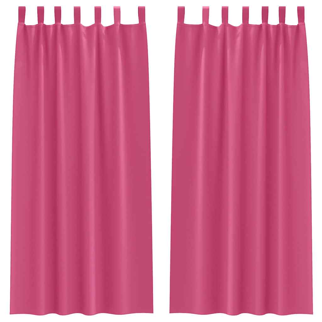Perdele Opaque cu Inel 2 pcs Roz Aprins 260 x 140 cm Poliester