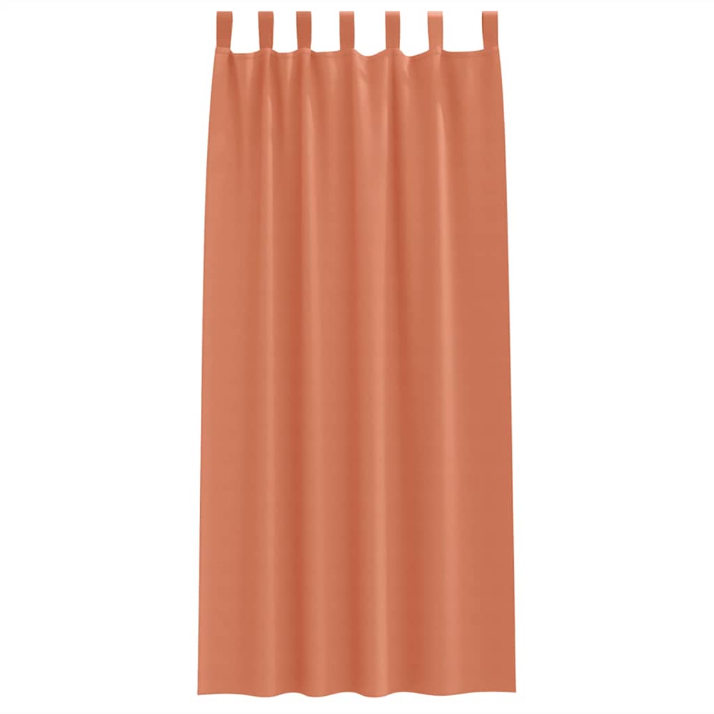 Perdele Opaque cu Inel 2 pcs Terracota 260 x 140 cm Poliester